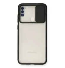 Samsung Galaxy A11 Kılıf Palm Buzlu Kamera Sürgülü Silikon - Siyah