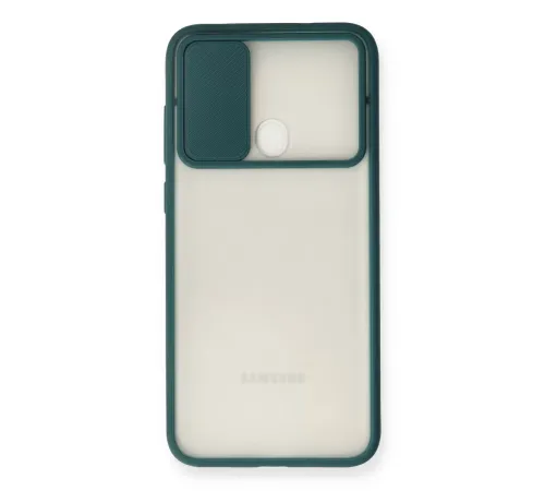Samsung Galaxy A11 Kılıf Palm Buzlu Kamera Sürgülü Silikon - Yeşil