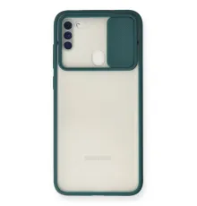 Samsung Galaxy A11 Kılıf Palm Buzlu Kamera Sürgülü Silikon - Yeşil
