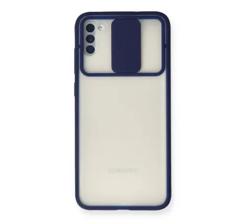 Samsung Galaxy A11 Kılıf Palm Buzlu Kamera Sürgülü Silikon - Lacivert