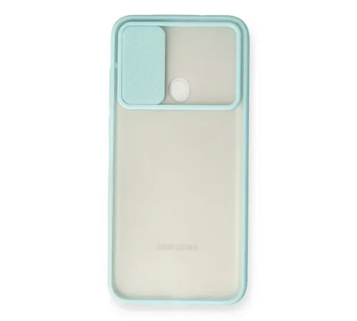 Samsung Galaxy A11 Kılıf Palm Buzlu Kamera Sürgülü Silikon - Turkuaz