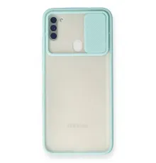 Samsung Galaxy A11 Kılıf Palm Buzlu Kamera Sürgülü Silikon - Turkuaz