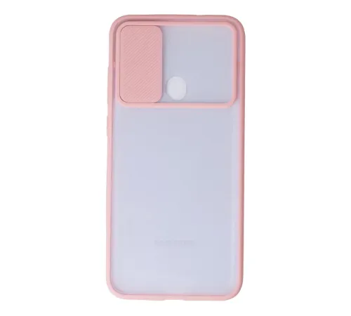 Samsung Galaxy A11 Kılıf Palm Buzlu Kamera Sürgülü Silikon - Pembe