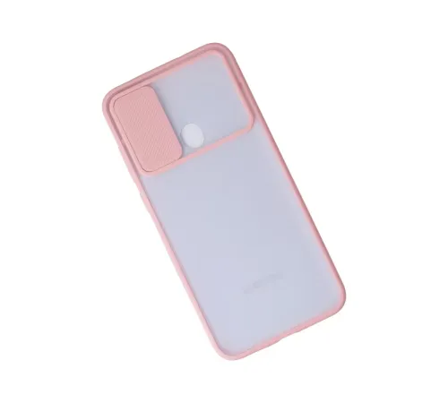 Samsung Galaxy A11 Kılıf Palm Buzlu Kamera Sürgülü Silikon - Pembe
