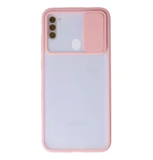 Samsung Galaxy A11 Kılıf Palm Buzlu Kamera Sürgülü Silikon - Pembe