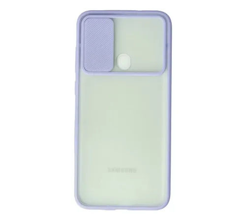 Samsung Galaxy A11 Kılıf Palm Buzlu Kamera Sürgülü Silikon - Lila