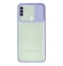 Samsung Galaxy A11 Kılıf Palm Buzlu Kamera Sürgülü Silikon - Lila