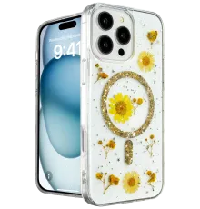 Apple iPhone 16 Pro Max Kılıf Daisy Simli Magsafe Kapak - Gold
