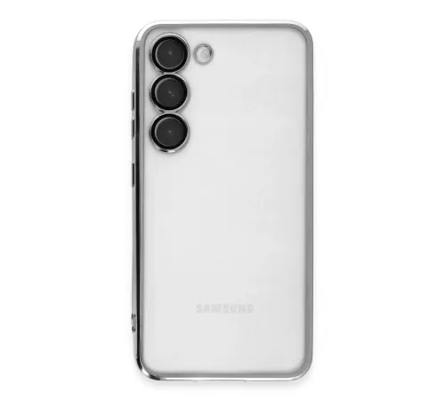 Samsung Galaxy S23 Kılıf Lensli Silikon - Gümüş