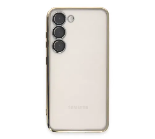 Samsung Galaxy S23 Plus Kılıf Lensli Silikon - Gold