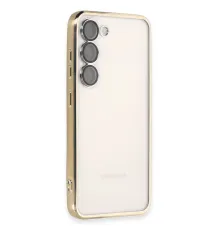 Samsung Galaxy S23 Plus Kılıf Lensli Silikon - Gold