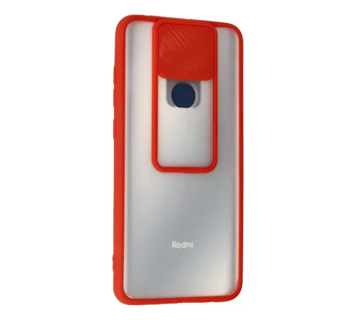 Xiaomi Redmi Note 9 Kılıf Palm Buzlu Kamera Sürgülü Silikon - Kırmızı