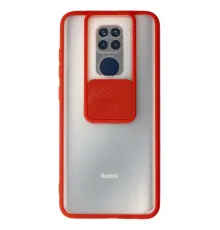 Xiaomi Redmi Note 9 Kılıf Palm Buzlu Kamera Sürgülü Silikon - Kırmızı