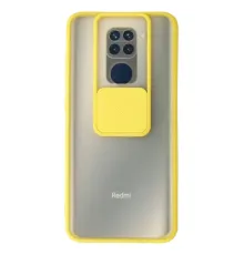 Xiaomi Redmi Note 9 Kılıf Palm Buzlu Kamera Sürgülü Silikon - Sarı