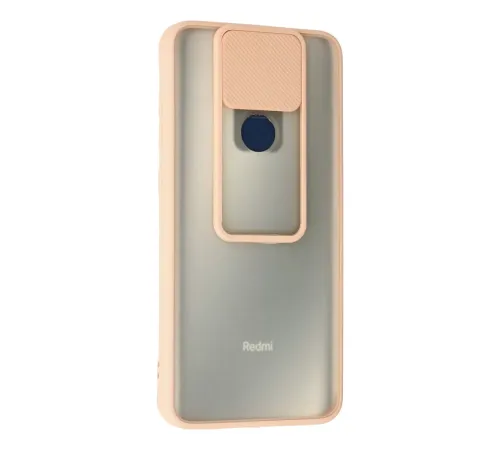 Xiaomi Redmi Note 9 Kılıf Palm Buzlu Kamera Sürgülü Silikon - Pembe