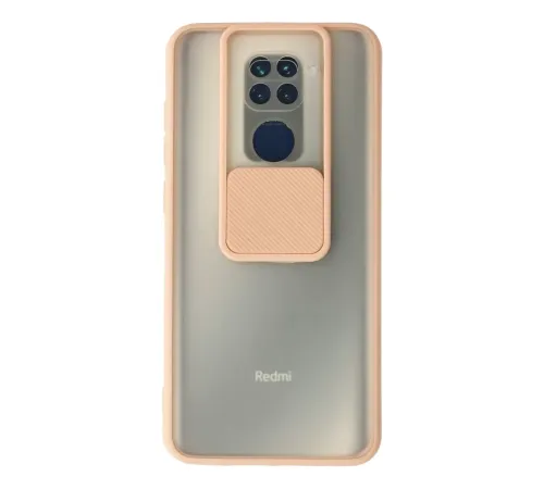 Xiaomi Redmi Note 9 Kılıf Palm Buzlu Kamera Sürgülü Silikon - Pembe