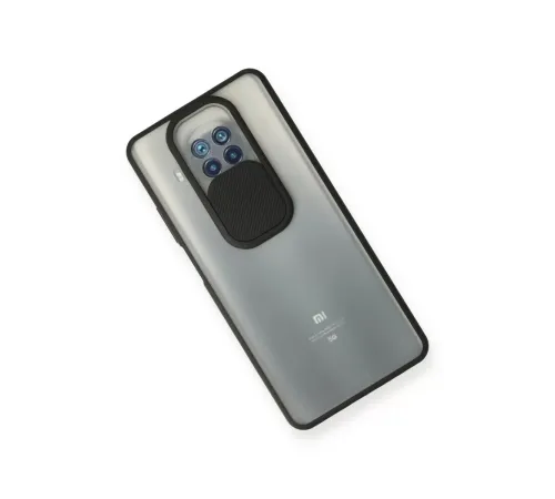 Xiaomi Mi 10T Lite Kılıf Palm Buzlu Kamera Sürgülü Silikon - Siyah
