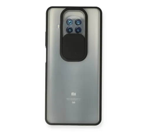 Xiaomi Mi 10T Lite Kılıf Palm Buzlu Kamera Sürgülü Silikon - Siyah