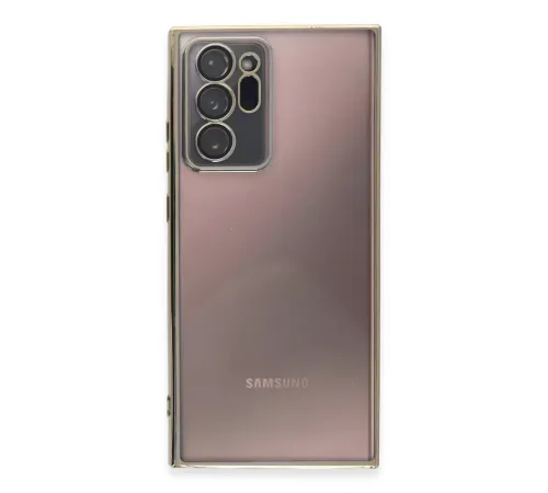 Samsung Galaxy Note 20 Ultra Kılıf Lensli Silikon - Gold