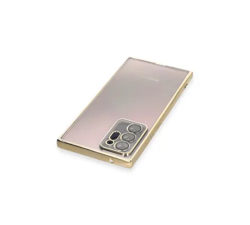 Samsung Galaxy Note 20 Ultra Kılıf Lensli Silikon - Gold
