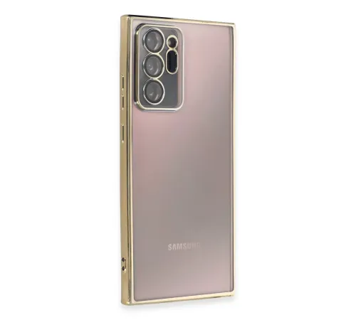 Samsung Galaxy Note 20 Ultra Kılıf Lensli Silikon - Gold