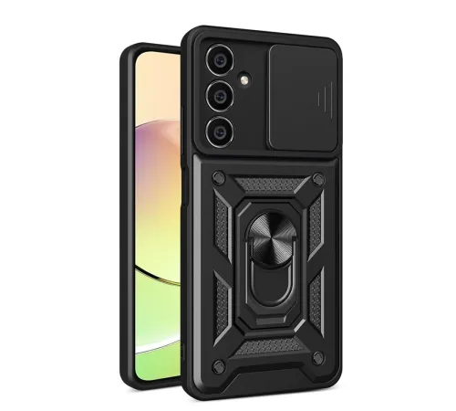 Samsung Galaxy A25 5G Kılıf Pars Lens Yüzüklü Silikon - Siyah