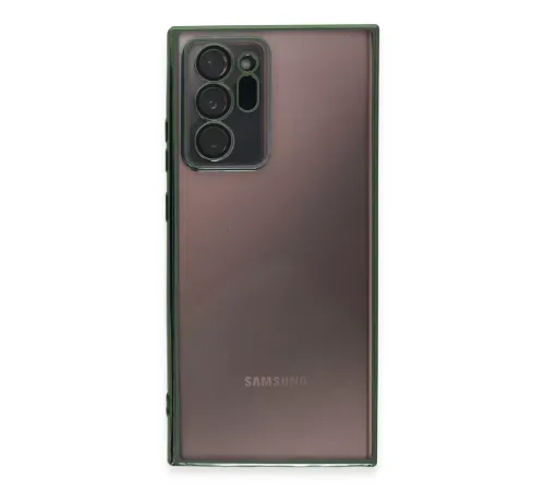 Samsung Galaxy Note 20 Ultra Kılıf Lensli Silikon - Yeşil