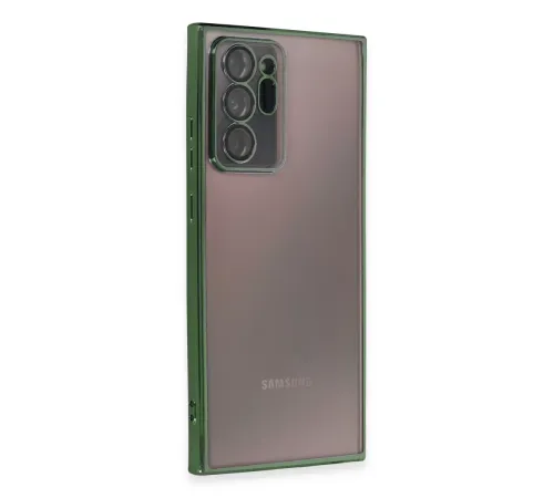Samsung Galaxy Note 20 Ultra Kılıf Lensli Silikon - Yeşil