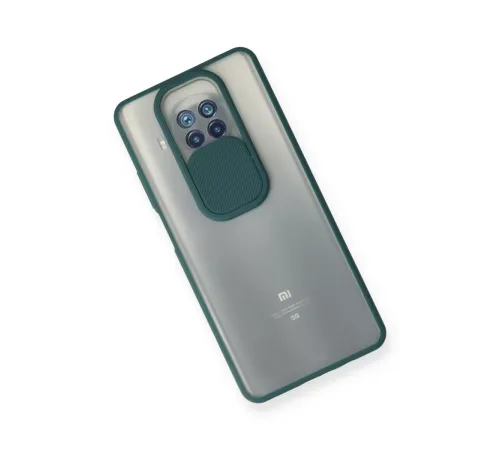 Xiaomi Mi 10T Lite Kılıf Palm Buzlu Kamera Sürgülü Silikon - Yeşil