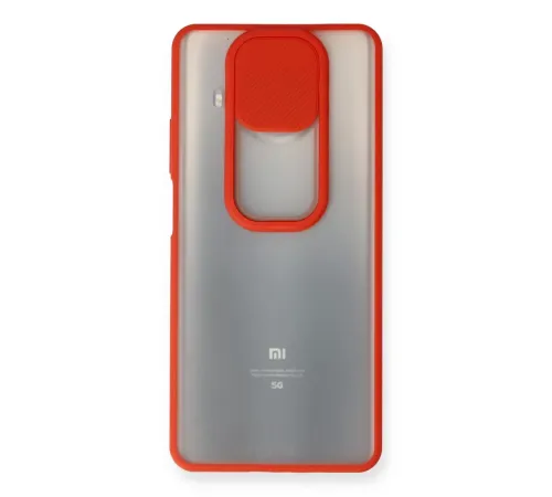 Xiaomi Mi 10T Lite Kılıf Palm Buzlu Kamera Sürgülü Silikon - Kırmızı