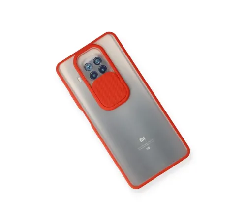 Xiaomi Mi 10T Lite Kılıf Palm Buzlu Kamera Sürgülü Silikon - Kırmızı
