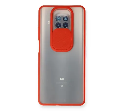 Xiaomi Mi 10T Lite Kılıf Palm Buzlu Kamera Sürgülü Silikon - Kırmızı