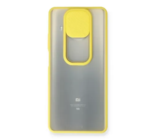 Xiaomi Mi 10T Lite Kılıf Palm Buzlu Kamera Sürgülü Silikon - Sarı
