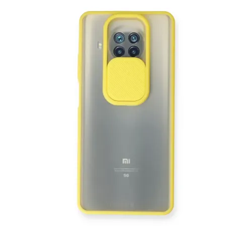 Xiaomi Mi 10T Lite Kılıf Palm Buzlu Kamera Sürgülü Silikon - Sarı