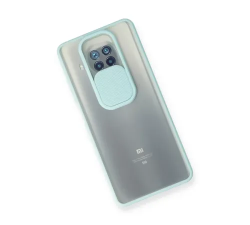 Xiaomi Mi 10T Lite Kılıf Palm Buzlu Kamera Sürgülü Silikon - Turkuaz