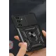 Samsung Galaxy A25 5G Kılıf Pars Lens Yüzüklü Silikon - Kırmızı