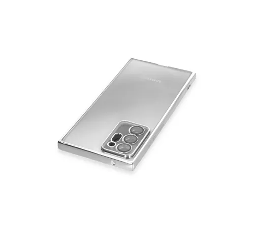 Samsung Galaxy Note 20 Ultra Kılıf Lensli Silikon - Gümüş