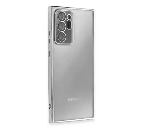 Samsung Galaxy Note 20 Ultra Kılıf Lensli Silikon - Gümüş