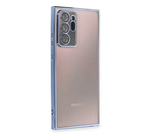 Samsung Galaxy Note 20 Ultra Kılıf Lensli Silikon - Açık Mavi