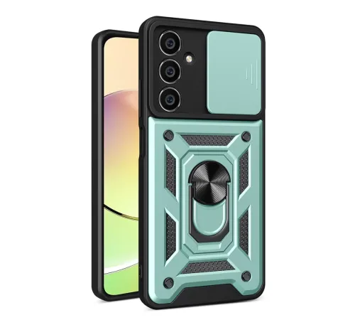 Samsung Galaxy A25 5G Kılıf Pars Lens Yüzüklü Silikon - Yeşil