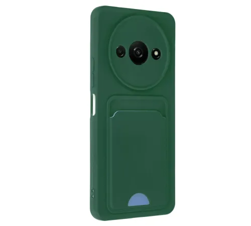 Xiaomi Redmi A3 4G Kılıf Kelvin Kartvizitli Silikon - Koyu Yeşil