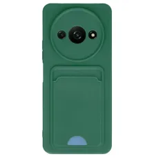 Xiaomi Redmi A3 4G Kılıf Kelvin Kartvizitli Silikon - Koyu Yeşil