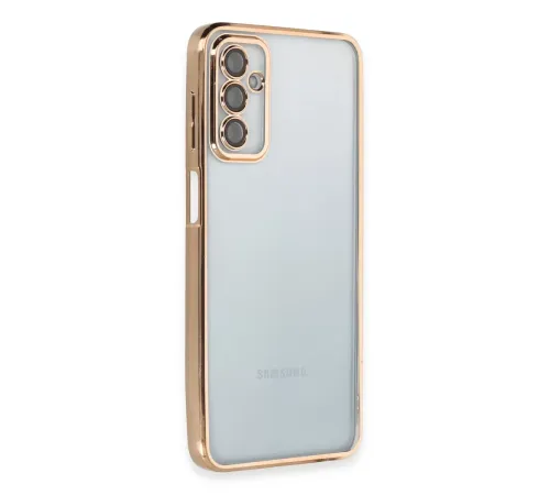 Samsung Galaxy M23 Kılıf Lensli Silikon - Gold