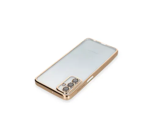 Samsung Galaxy M23 Kılıf Lensli Silikon - Gold