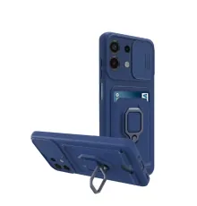 Xiaomi Redmi Note 13 4G Kılıf Zuma Kartvizitli Yüzüklü Silikon - Lacivert
