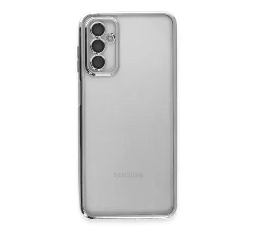 Samsung Galaxy M23 Kılıf Lensli Silikon - Gümüş