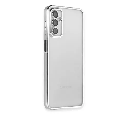 Samsung Galaxy M23 Kılıf Lensli Silikon - Gümüş