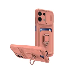 Xiaomi Redmi Note 13 4G Kılıf Zuma Kartvizitli Yüzüklü Silikon - Pembe