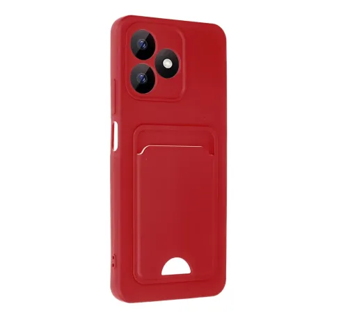 Realme Note 50 4G Kılıf Kelvin Kartvizitli Silikon - Kırmızı