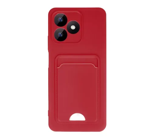 Realme Note 50 4G Kılıf Kelvin Kartvizitli Silikon - Kırmızı